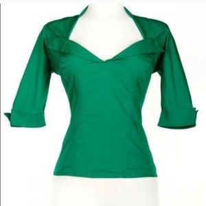Pin up couture Doris top in green